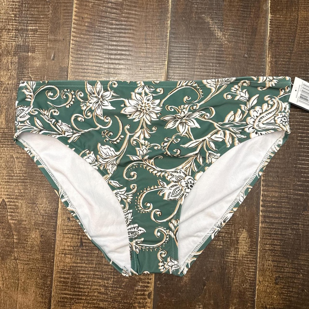Aqua Couture Green Floral Bikini Bottoms